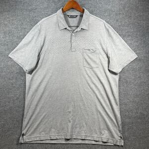 Travis Mathew Polo Shirt Men's XXL Gray Short Sleeve Golf Casual Stretch Active